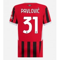 Koszulka piłkarska AC Milan Strahinja Pavlovic #31 Strój Domowy dla kobiety 2024-25 tanio Krótki Rękaw